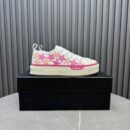 Amiri Stars Court Low-Top Sneakers in White with Pink