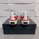 Amiri Stars Court Low-Top Sneakers in White with Red Stars.
