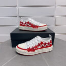 Amiri Stars Court Low-Top Sneakers in White with Red Stars.