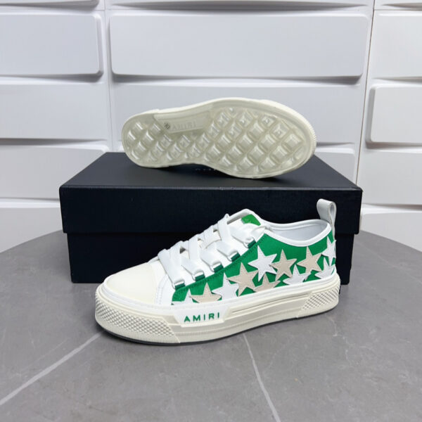 Amiri Stars Court  Sneakers White with White/Cream/Green Accents - Image 4