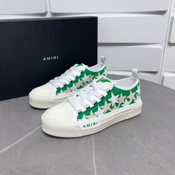Amiri Stars Court  Sneakers White with White/Cream/Green Accents - Image 3