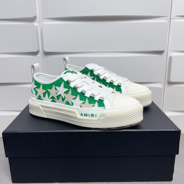 Amiri Stars Court  Sneakers White with White/Cream/Green Accents - Image 2