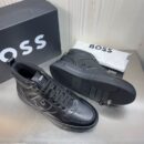BOSS All-Black High-Top Sneaker.
