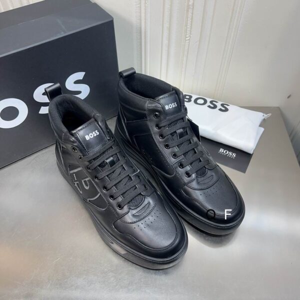 BOSS All-Black High-Top Sneaker.