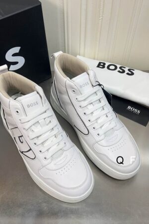 BOSS All-White High-Top Sneaker.