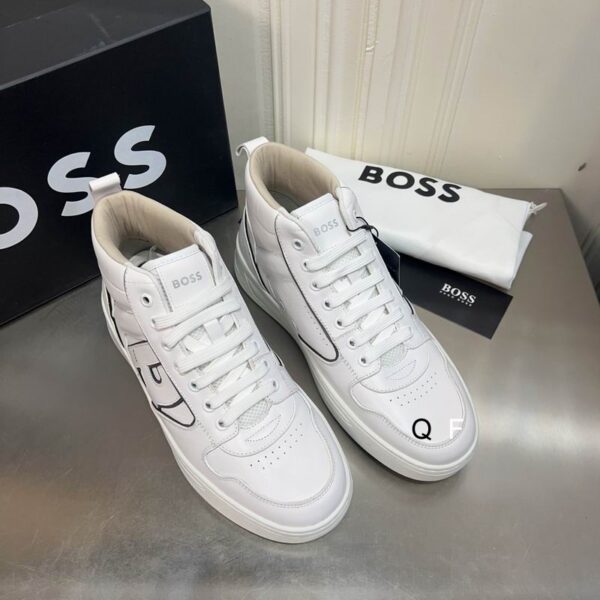 BOSS All-White High-Top Sneaker.