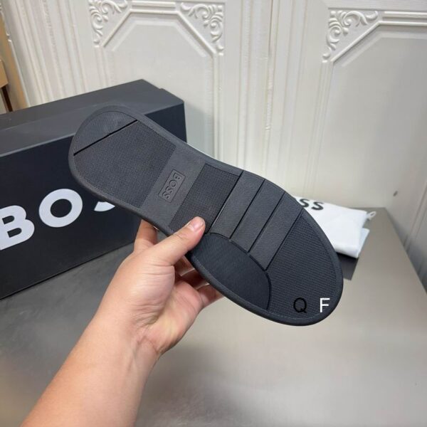 BOSS Black and White High-Top Sneaker. - Image 5