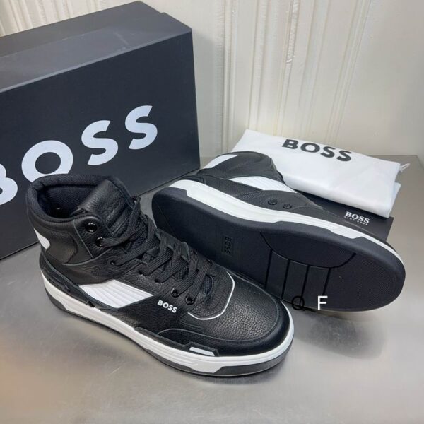 BOSS high-top sneakers on display.