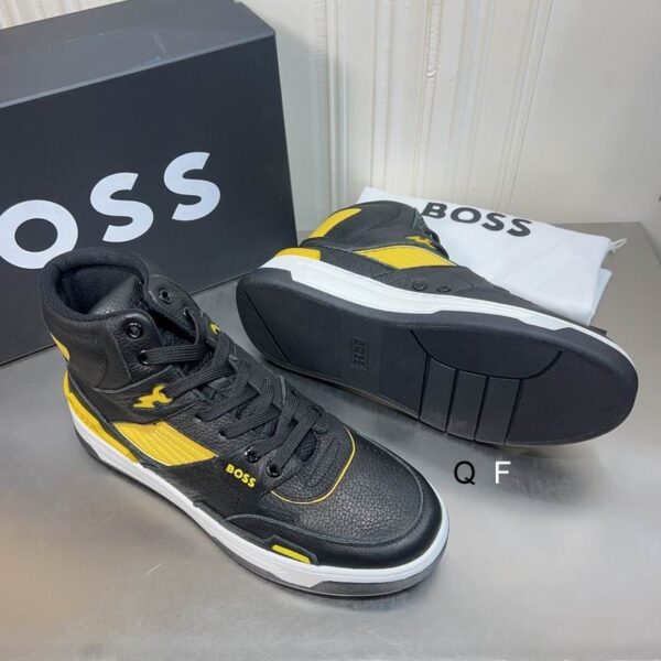 BOSS high-top sneakers on display.