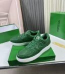 Bottega Veneta All-Green Woven Low-Top Sneaker, White Sole.