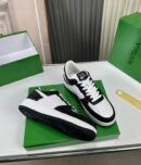 Bottega Veneta Black and White Woven Low-Top Sneaker