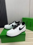 Bottega Veneta White Woven Low-Top Sneaker with Black Accents.