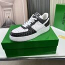 Bottega Veneta White and Black Woven Low-Top Sneaker