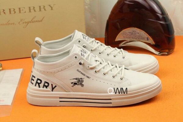 Burberry Beige Check Low-Top Sneaker.