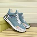 Burberry Blue Plaid and Speckled Low-Top Sneaker.