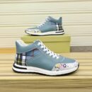 Burberry Blue Plaid and Speckled Low-Top Sneaker on display