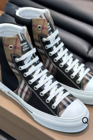 Burberry Vintage Check and Black High-Top Sneaker.