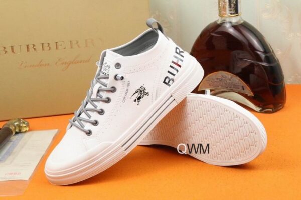 Burberry White Check and Black Low-Top Sneaker. - Image 8