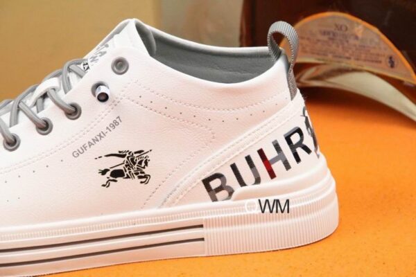 Burberry White Check and Black Low-Top Sneaker. - Image 10