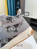 Dior B23 High-Top Sneaker in Gray, Geometric Dior Pattern.