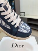 Dior B27 High-Top Sneaker in Navy Blue Dior Oblique Canvas.