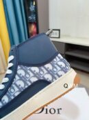 Dior B27 High-Top Sneaker in Navy Blue Dior Oblique Canvas.