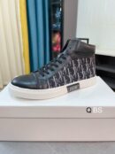 Dior B30 High-Top Sneaker in Black with White Sole.