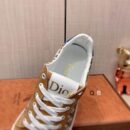 Dior Low-Top Sneaker in Tan/Brown, White and Gray Patterns.
