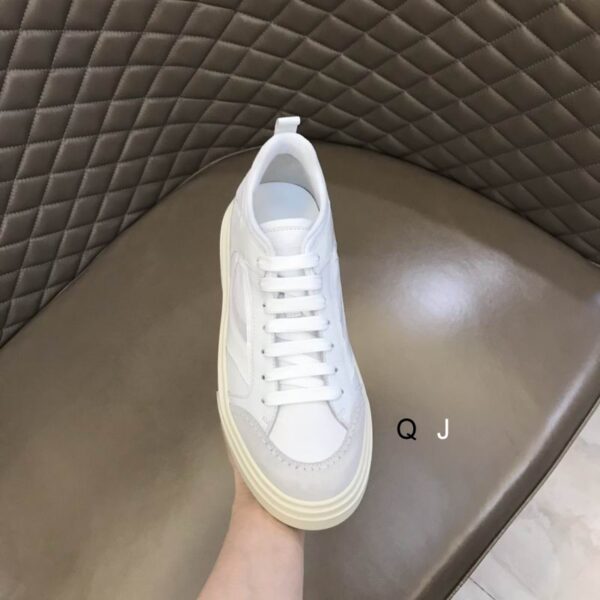 Ferragamo Men's 'Cassina Mix' White Leather & Suede Trainers - Image 4