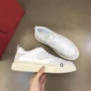 Ferragamo Men's 'Cassina Mix' White Leather & Suede Trainers
