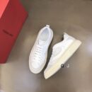 Ferragamo Men's 'Cassina Mix' White Leather & Suede Trainers