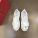 Ferragamo Men's 'Cassina Mix' White Leather & Suede Trainers
