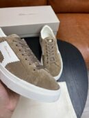 Santoni Men's Brown Suede Star Sneakers