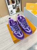 LV Skate Low-Top Sneakers in Purple Mesh & Leather