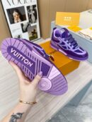LV Skate Low-Top Sneakers in Purple Mesh & Leather