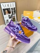 LV Skate Low-Top Sneakers in Purple Mesh & Leather