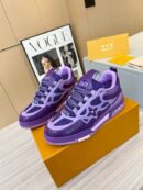 LV Skate Low-Top Sneakers in Purple Mesh & Leather