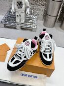 Louis Vuitton Unisex Black White Pink Skate Shoes