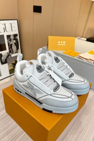 Louis Vuitton LV Skate Sneaker - Light Grey Pebbled Leather