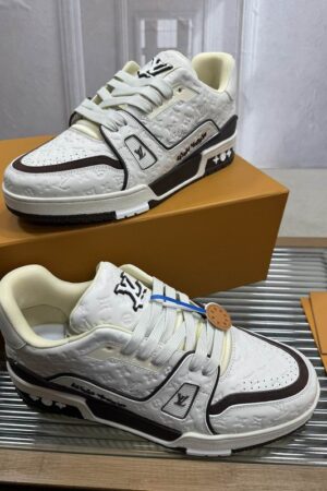 Louis Vuitton LV Trainer Sneakers - Cream Monogram Leather