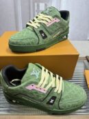 Louis Vuitton LV Trainer Sneakers - Monochromatic Green Leather