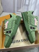 Louis Vuitton LV Trainer Sneakers - Monochromatic Green Leather
