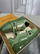 Louis Vuitton LV Trainer Sneakers - Monochromatic Green Leather