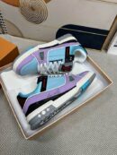 Louis Vuitton LV Trainer Sneakers - Sky Blue Lilac Leather