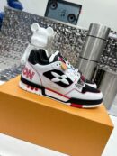 Louis Vuitton LV Trainer Sneakers - White Black Red Leather
