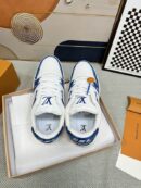 Louis Vuitton LV Trainer Sneakers - White Blue Damier