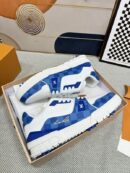 Louis Vuitton LV Trainer Sneakers - White Blue Damier
