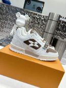 Louis Vuitton LV Trainer Sneakers - White Brown Monogram Strap