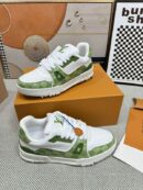 Louis Vuitton LV Trainer Sneakers - White Green Monogram