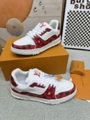Louis Vuitton LV Trainer Sneakers - White Red Damier